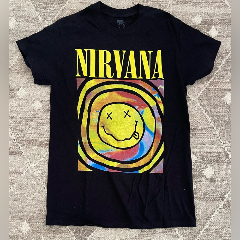 Nirvana T-shirt NWT Size Small, Black, Unisex. 100% Cotton.